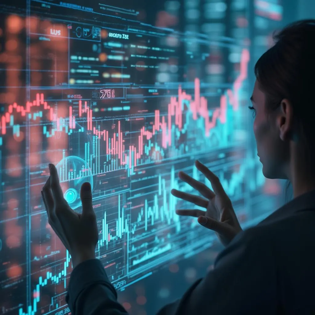 Représentation futuriste de la finance intelligente